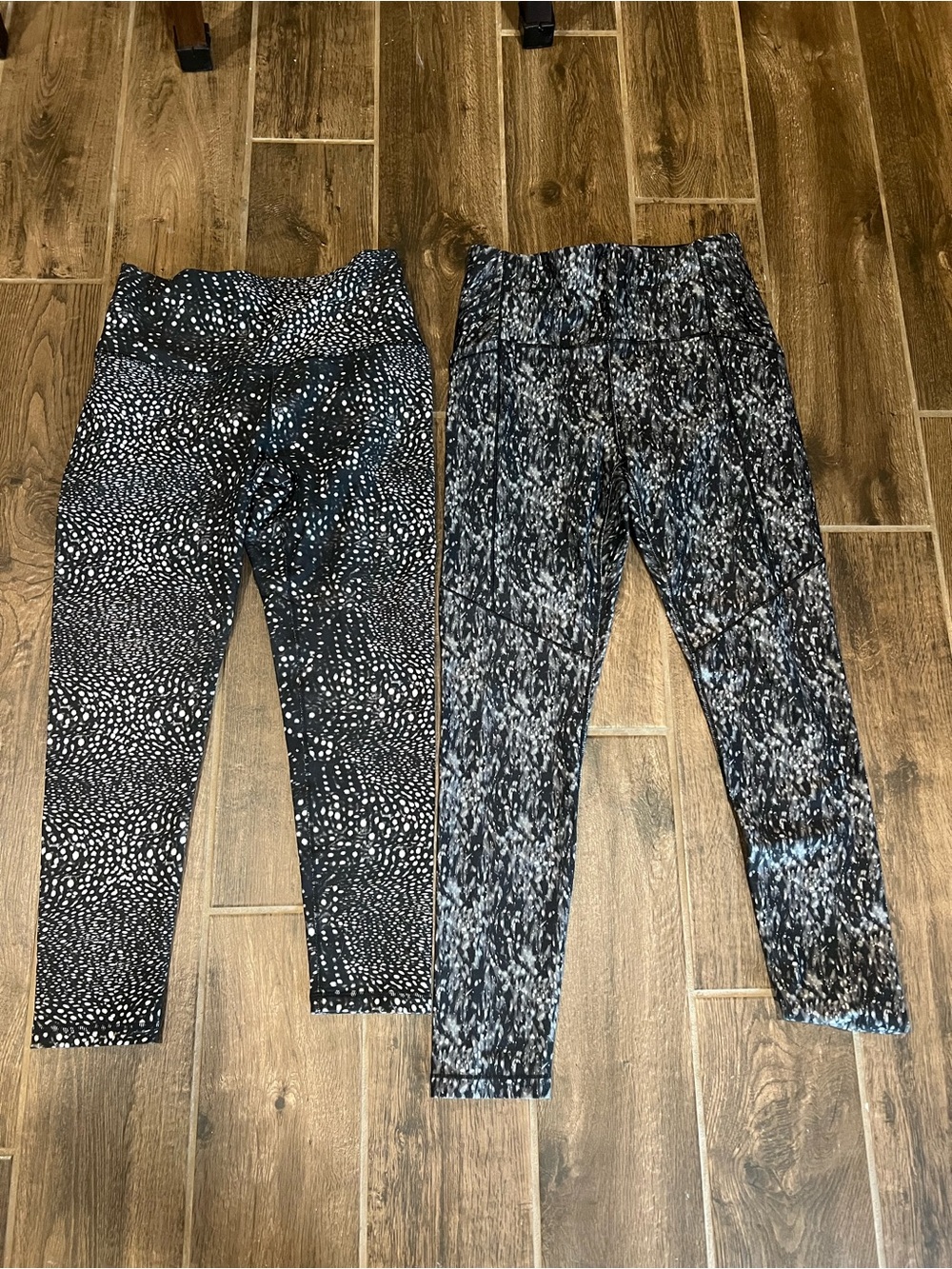 Kids Black & Gray Patterned Active Leggings - Youth